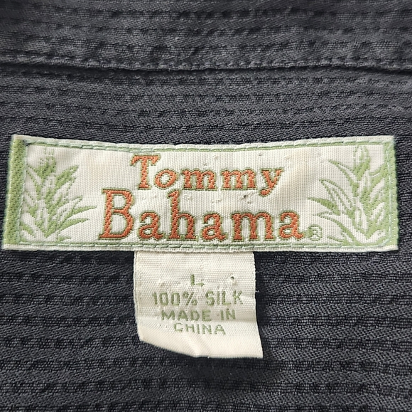 Tommy Bahama Silk Men Black Shirt - Picture 5 of 9